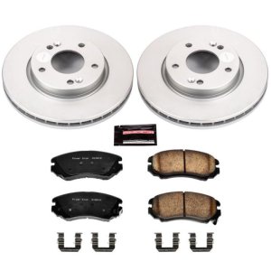 Hyundai Elantra Brake Kit - Front - PowerStop - Geomet Coated Rotors + Z17 Low-Dust Ceramic Pads - `07-`10