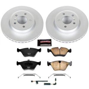 BMW X3 Brake Kit - Front - PowerStop - Geomet Coated Rotors + Carbon-Fiber Ceramic Pads - `04-`10
