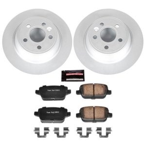 Volvo S80 Brake Kit - Rear - PowerStop - Geomet Coated Rotors + Carbon-Fiber Ceramic Pads - `07-`11