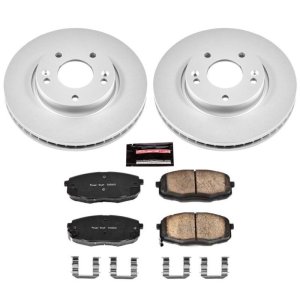 Hyundai Elantra Brake Kit - Front - PowerStop - Geomet Coated Rotors + Z17 Low-Dust Ceramic Pads - `09-`12