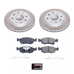 Dodge Ram 3500 Brake Kit - Front + Rear - PowerStop - Geomet Coated Rotors + Low-Dust Ceramic Pads - `01-`02