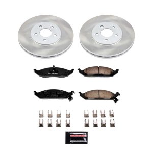 Volvo S40 Brake Kit - Front + Rear - PowerStop - Genuine Geomet High-Carbon Coated Rotors + Carbon-Fiber Ceramic Pads - `04-`05