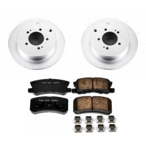 Mitsubishi Outlander Brake Kit - Rear - PowerStop - Genuine Geomet Coated Rotors + Z17 Low-Dust Ceramic Pads - `07-`13
