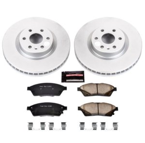 Cadillac SRX Brake Kit - Front - PowerStop - Z17 Evolution Geomet Coated Rotors + Low-Dust Ceramic Pads - `10-`16