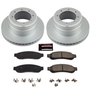 Ford F-350 Super Duty Brake Kit - Rear - PowerStop - Geomet Coated Rotors + Z17 Low-Dust Ceramic Pads - `10-`12