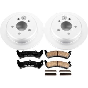 Ford Explorer Sport Brake Kit - Rear - PowerStop - Geomet Coated Rotors + Z17 Low-Dust Ceramic Pads - `01-`02