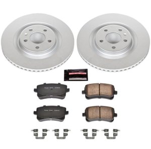 Audi Q5 Brake Kit - Rear - PowerStop - Z23 Evolution Geomet Coated Rotors + Carbon-Fiber Ceramic Pads - `13-`17