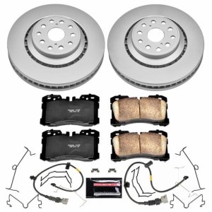 Lexus LS460 Brake Kit - Front - PowerStop - Z17 Evolution Geomet Coated Rotors + Low-Dust Ceramic Pads - `10-`17