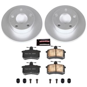 Audi A4 Brake Kit - Rear - PowerStop - Geomet Coated Rotors + Z23 Carbon-Fiber Ceramic Pads - `96-`01