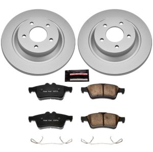 Mazda 5 Brake Kit - Rear - PowerStop - Z17 Evolution Geomet Coated Rotors + Low-Dust Ceramic Pads - `08-`10