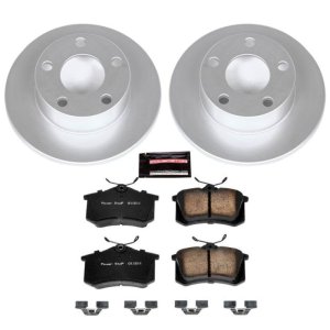Volkswagen Passat Brake Kit - Rear - PowerStop - Geomet Coated Rotors + Z23 Carbon-Fiber Ceramic Pads - `99-`05