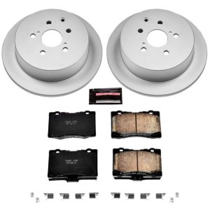 Lexus RX350 Brake Kit - Rear - PowerStop - Geomet Coated Rotors + Z17 Low-Dust Ceramic Pads - `10-`15
