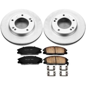 Kia Sorento Brake Kit - Front - PowerStop - Geomet Coated Rotors + Z17 Low-Dust Ceramic Pads - `03-`06