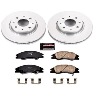 Kia Spectra Brake Kit - Front - PowerStop - Z17 Evolution Geomet Coated Rotors + Low-Dust Ceramic Pads - `04-`09