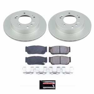 Kia Sorento Brake Kit - Rear - PowerStop - Geomet Coated Rotors + Z17 Low-Dust Ceramic Pads - `07-`09