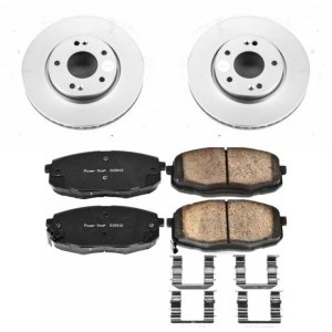Kia Forte Brake Kit - Front - PowerStop - Geomet Coated Rotors + Z17 Low-Dust Ceramic Pads - `10-`13