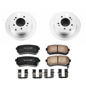 Kia Forte Brake Kit - Rear - PowerStop - Genuine Geomet Coated Rotors + Z17 Low-Dust Ceramic Pads - `10-`13