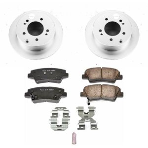 Kia Soul Brake Kit - Rear - PowerStop - Geomet Coated Rotors + Z17 Low-Dust Ceramic Pads - `10-`13