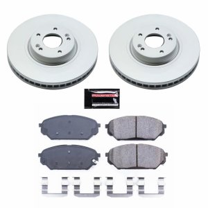 Hyundai Veracruz Brake Kit - Front - PowerStop - Z17 Evolution Geomet Coated Rotors + Low-Dust Ceramic Pads - `07-`12