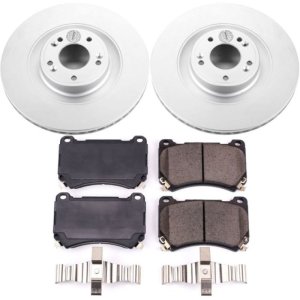 Hyundai Equus Brake Kit - Front - PowerStop - Geomet Coated Rotors + Z17 Low-Dust Ceramic Pads - 2011