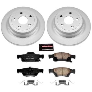 Dodge Durango Brake Kit - Rear - PowerStop - Geomet Coated Rotors + Low-Dust Ceramic Pads - `11-`19