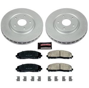 Chrysler Pacifica Brake Kit - Front - PowerStop - Geomet Coated Rotors + Z17 Low-Dust Ceramic Pads - `17-`19
