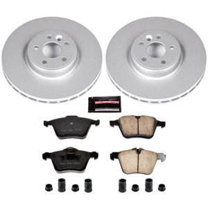 Volvo S60 Brake Kit - Front - PowerStop - Geomet Coated Rotors + Z23 Carbon-Fiber Ceramic Pads - `13-`14