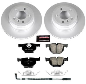 BMW X5 Brake Kit - Rear - PowerStop - Geomet Coated Rotors + Carbon-Fiber Ceramic Pads - `07-`15