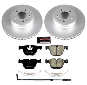 BMW X5 Brake Kit - Rear - PowerStop - Genuine Geomet Coated Rotors + Carbon-Fiber Ceramic Pads + Hardware - `07-`10
