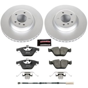 BMW 335i Brake Kit - Front - PowerStop - Geomet Coated Rotors + Carbon-Fiber Ceramic Pads - `11-`13