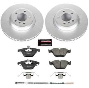 BMW X1 Brake Kit - Front - PowerStop - Geomet Coated Rotors + Carbon-Fiber Ceramic Pads - `13-`15
