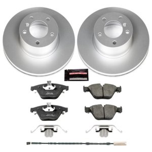 BMW X1 Brake Kit - Front - PowerStop - Genuine Geomet Coated Rotors + Carbon-Fiber Ceramic Pads - `13-`15