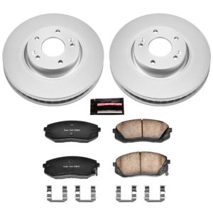 Hyundai Tucson Brake Kit - Front - PowerStop - Genuine Geomet Coated Rotors + Z17 Low-Dust Ceramic Pads - `10-`15