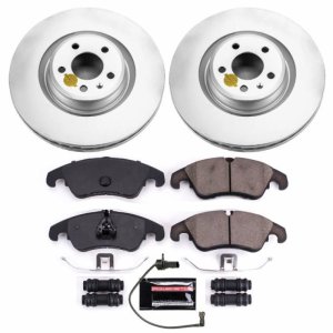 Audi A6 Brake Kit - Front - PowerStop - Geomet Coated Rotors + Z23 Carbon-Fiber Ceramic Pads - `14-`18