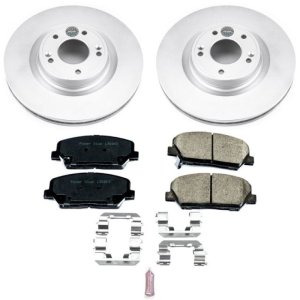 Hyundai Genesis Coupe Brake Kit - Front - PowerStop - Z17 Evolution Geomet Coated Rotors + Z17 Low-Dust Ceramic Pads - `10-`16