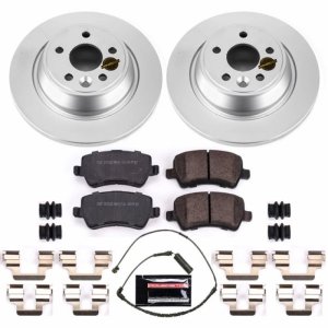 Land Rover Range Rover Evoque Brake Pads + Rotors - Rear - PowerStop - Evolution Geomet Coated Rotors + Z23 Carbon-Fiber Ceramic Pads - `12-`15