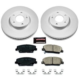 Hyundai Veloster Brake Kit - Front - PowerStop - Geomet Coated Rotors + Z17 Low-Dust Ceramic Pads - `13-`15