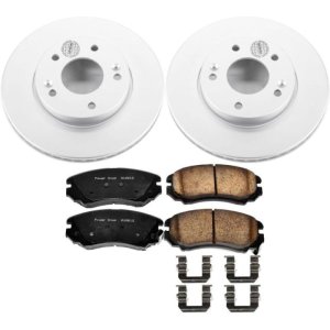 Kia Soul Brake Kit - Front - PowerStop - Geomet Coated Rotors + Z17 Low-Dust Ceramic Pads - `10-`11