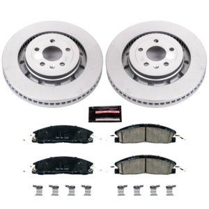 Ford Explorer Brake Kit - Front - PowerStop - Evolution Geomet Coated Rotors + Z17 Low-Dust Ceramic Pads - `13-`19