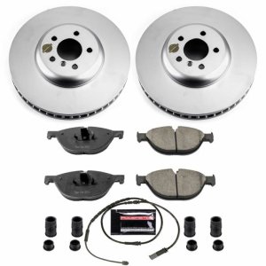 BMW 7 Series Brake Kit - Front - PowerStop - Geomet Coated Rotors + Z23 Carbon-Fiber Ceramic Pads - `10-`15
