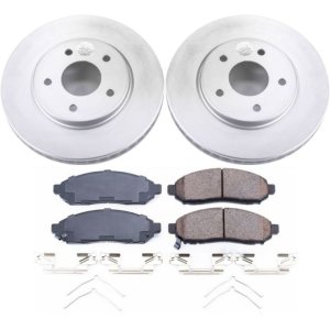 Chevrolet City Express Brake Kit - Front - PowerStop - Z17 Evolution Geomet Coated Rotors + Z17 Low-Dust Ceramic Pads - `15-`17