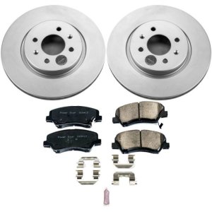 Kia Rio Brake Kit - Front - PowerStop - Z17 Evolution Geomet Coated Rotors + Low-Dust Ceramic Pads - `12-`18