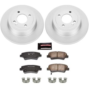 Hyundai Accent Brake Kit - Rear - PowerStop - Geomet Coated Rotors + Z17 Low-Dust Ceramic Pads - `12-`18