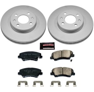 Hyundai Accent Brake Kit - Front - PowerStop - Z17 Evolution Geomet Coated Rotor + Low-Dust Ceramic Pads - `12-`18