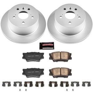 Lexus ES300h Brake Kit - Rear - PowerStop - Geomet Coated Rotors + Z17 Low-Dust Ceramic Pads - `13-`18
