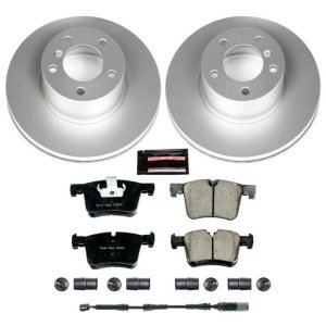BMW 2 Series Brake Kit - Front - PowerStop - Genuine Geomet Coated Rotors + Z23 Carbon-Fiber Ceramic Pads - `14-`16