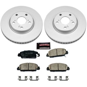 Honda Accord Brake Kit - Front - PowerStop - Geomet Coated Rotors + Z17 Low-Dust Ceramic Pads - `13-`17