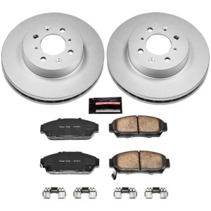 Acura Integra Brake Kit - Front - PowerStop - Genuine Geomet Coated Rotors + Z17 Low-Dust Ceramic Pads - `94-`01