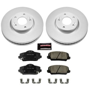 Kia Forte5 Brake Kit - Front - PowerStop - Z17 Evolution Geomet Coated Rotors + Low-Dust Ceramic Pads - `14-`17