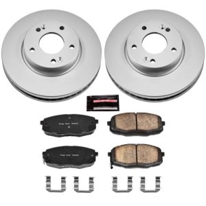 Kia Soul Brake Kit - Front - PowerStop - Genuine Geomet Coated Rotors + Z17 Low-Dust Ceramic Pads - `14-`16